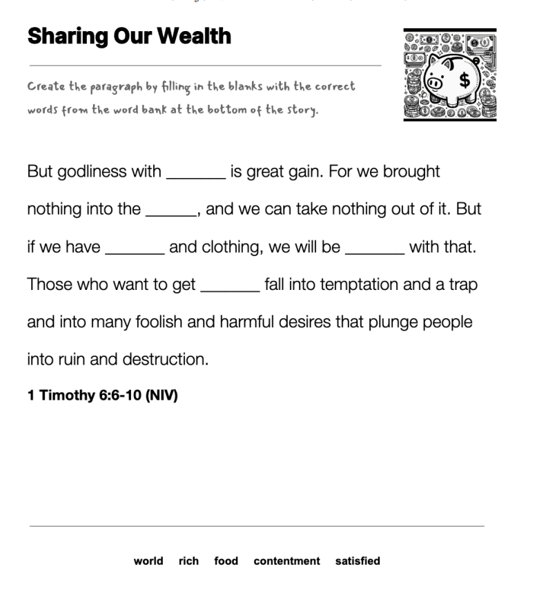 Sharing Our Wealth fill-in-the-blank